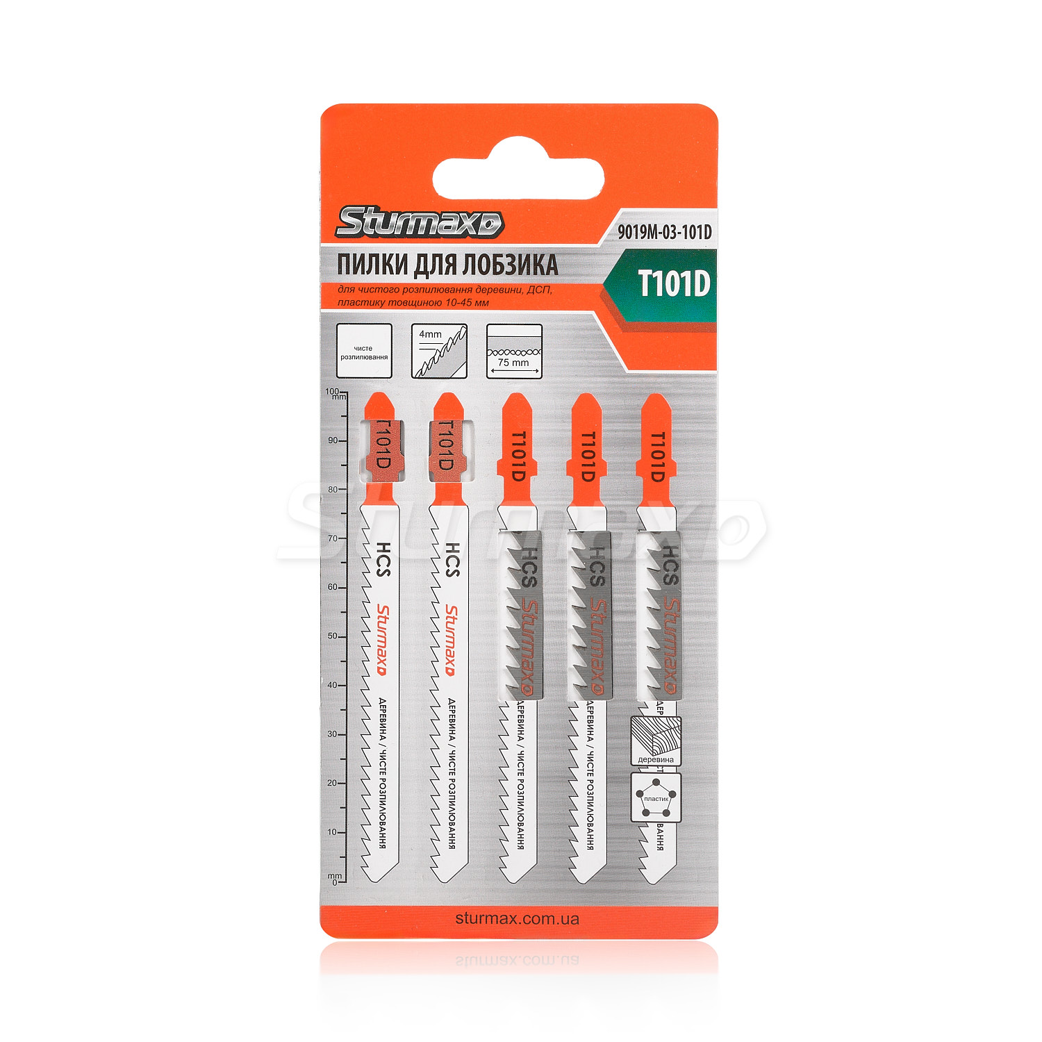 9019M-03-101D_1 Sturmax 9019M-03-101D Пильне полотно для лобзика 5 шт