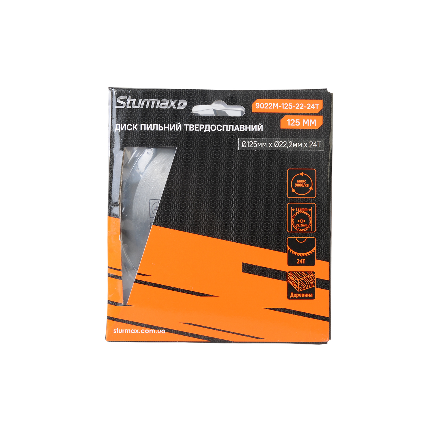 9022M-125-22-24T Sturmax 9022M-125-22-24T Диск пиляльний 125х22 мм 24 зубів дерево