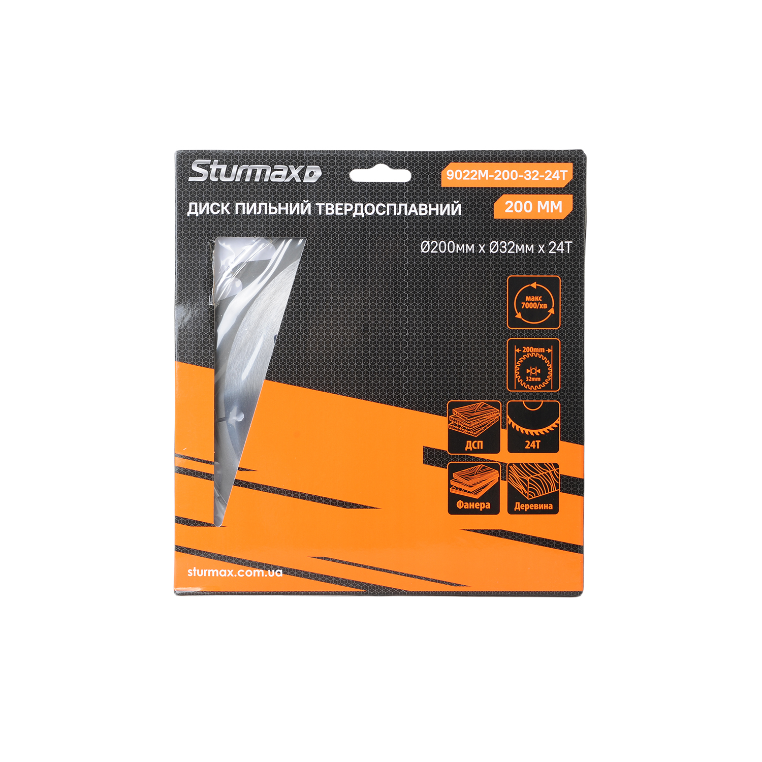 9022M-200-32-24T Sturmax 9022M-200-32-24T Диск пильний 200х32/30 мм 24 зуба по дереву