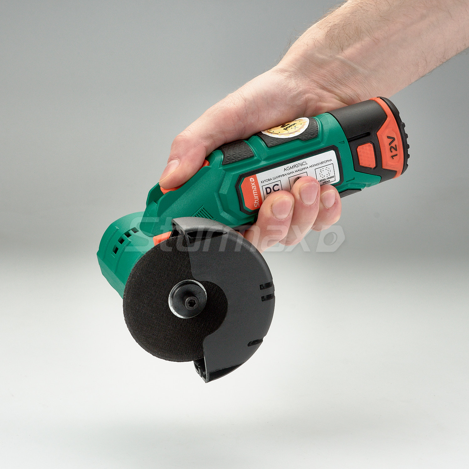 AGM9076CL_4 Sturmax AGM9076CL Кутова шліфувальна машина акумуляторна 12В (без АКБ та ЗП)