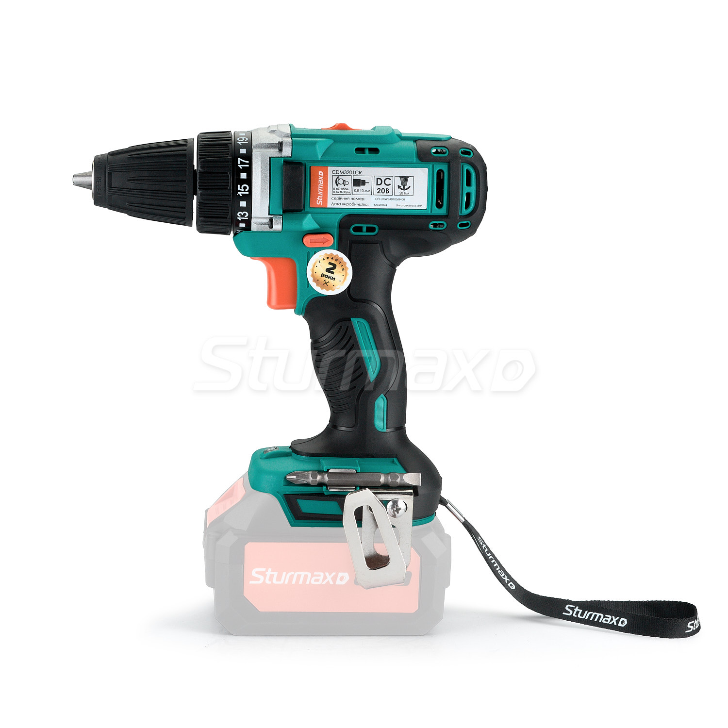 CDM3201CR_03 Sturmax CDM3201CR Акумуляторний дриль-шурупокрут 20В
