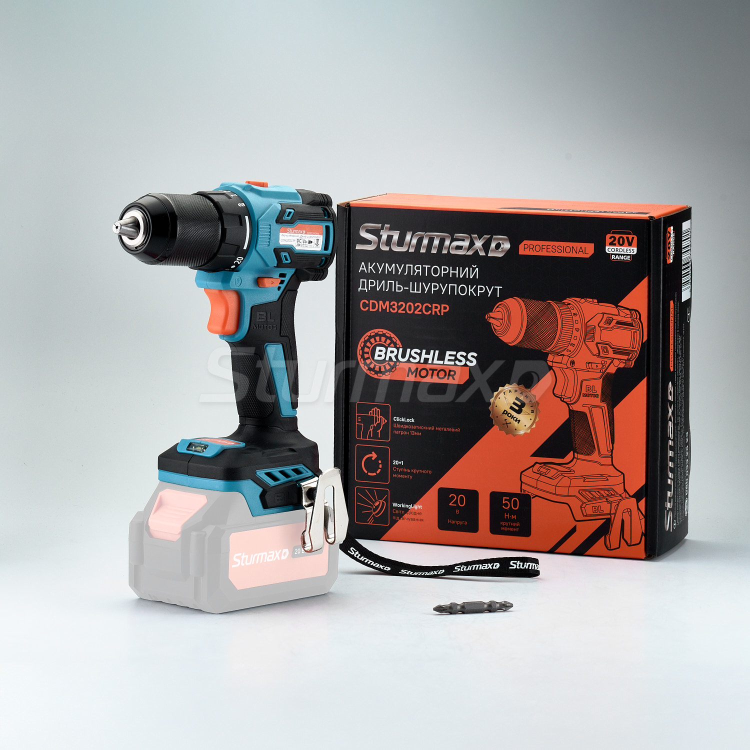 CDM3202CRP_02 Sturmax CDM3202CRP Акумуляторний дриль-шурупокрут 20В