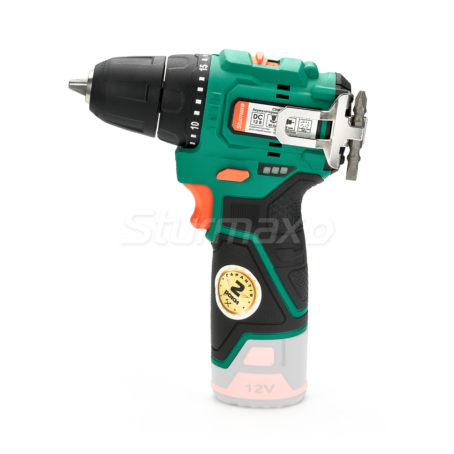 CDM3212CB_4 Sturmax CDM3212CLB Акумуляторний дриль-шурупокрут 12В (без АКБ та ЗП)