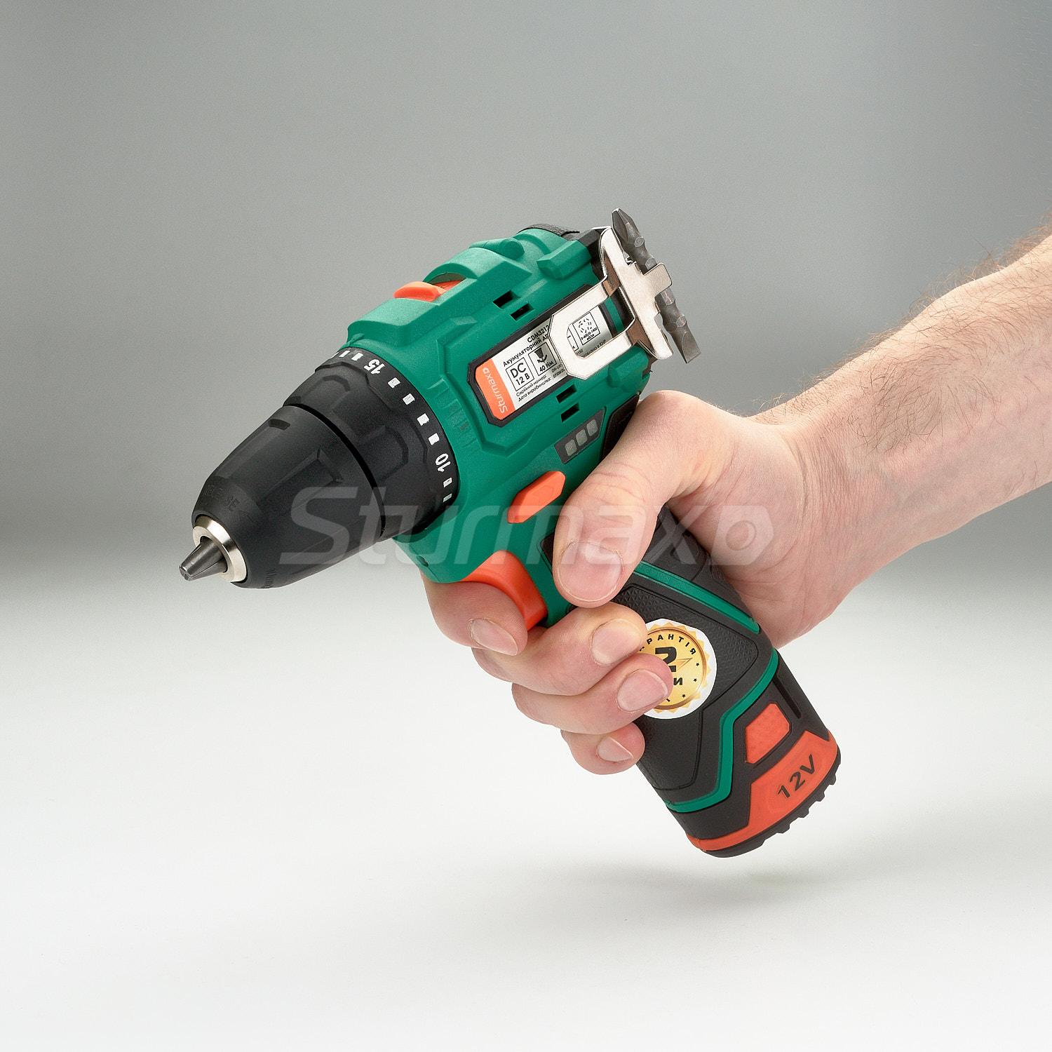 CDM3212CB_6 Sturmax CDM3212CLB Акумуляторний дриль-шурупокрут 12В (без АКБ та ЗП)