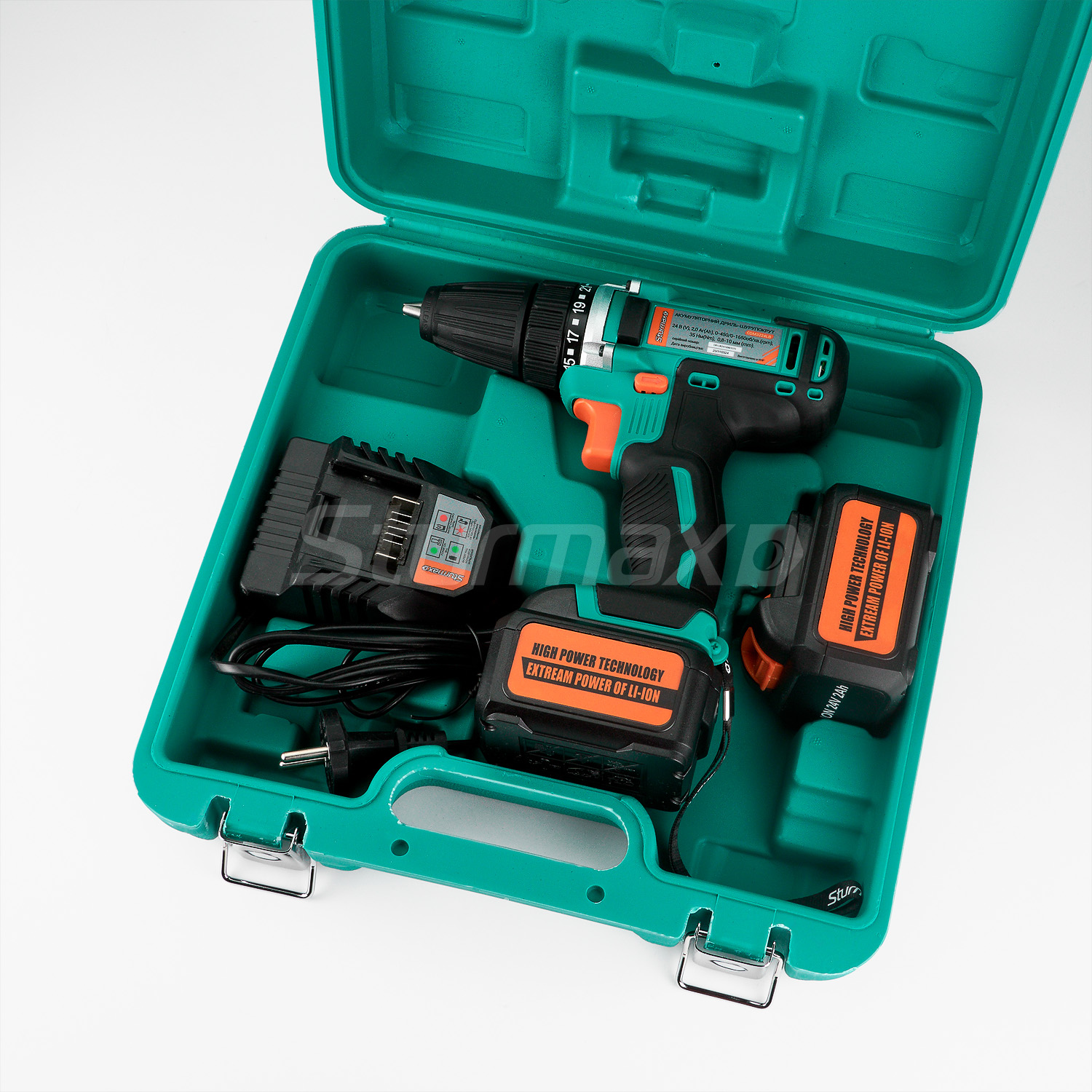 CDM3224LB_02 Sturmax CDM3224LB Шурупокрут акумуляторний 24В, 2,0 Аг, 2 акум