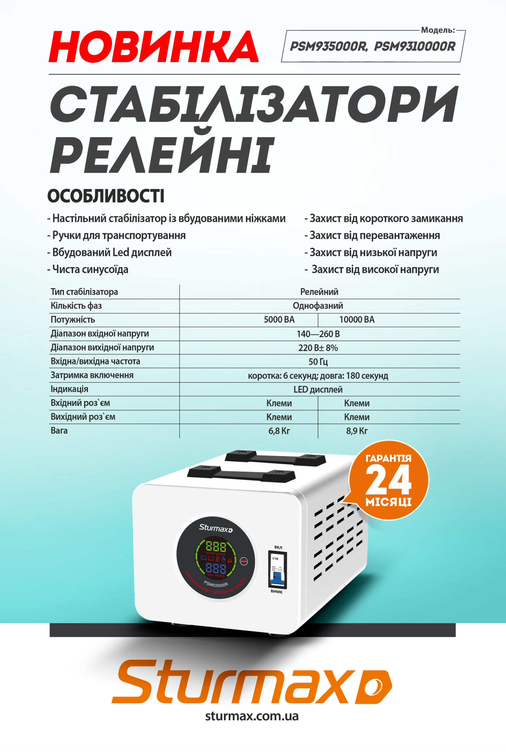 IMG_9030 Sturmax PSM935000R Стабілізатор напруги релейний 5000 ВA