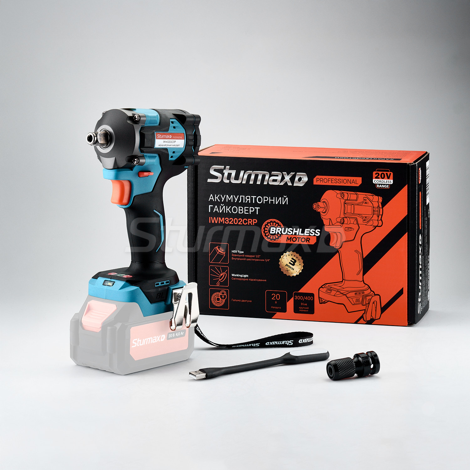 IWM3202CRP_02 Sturmax IWM3202CRP Акумуляторний гайковерт 20В