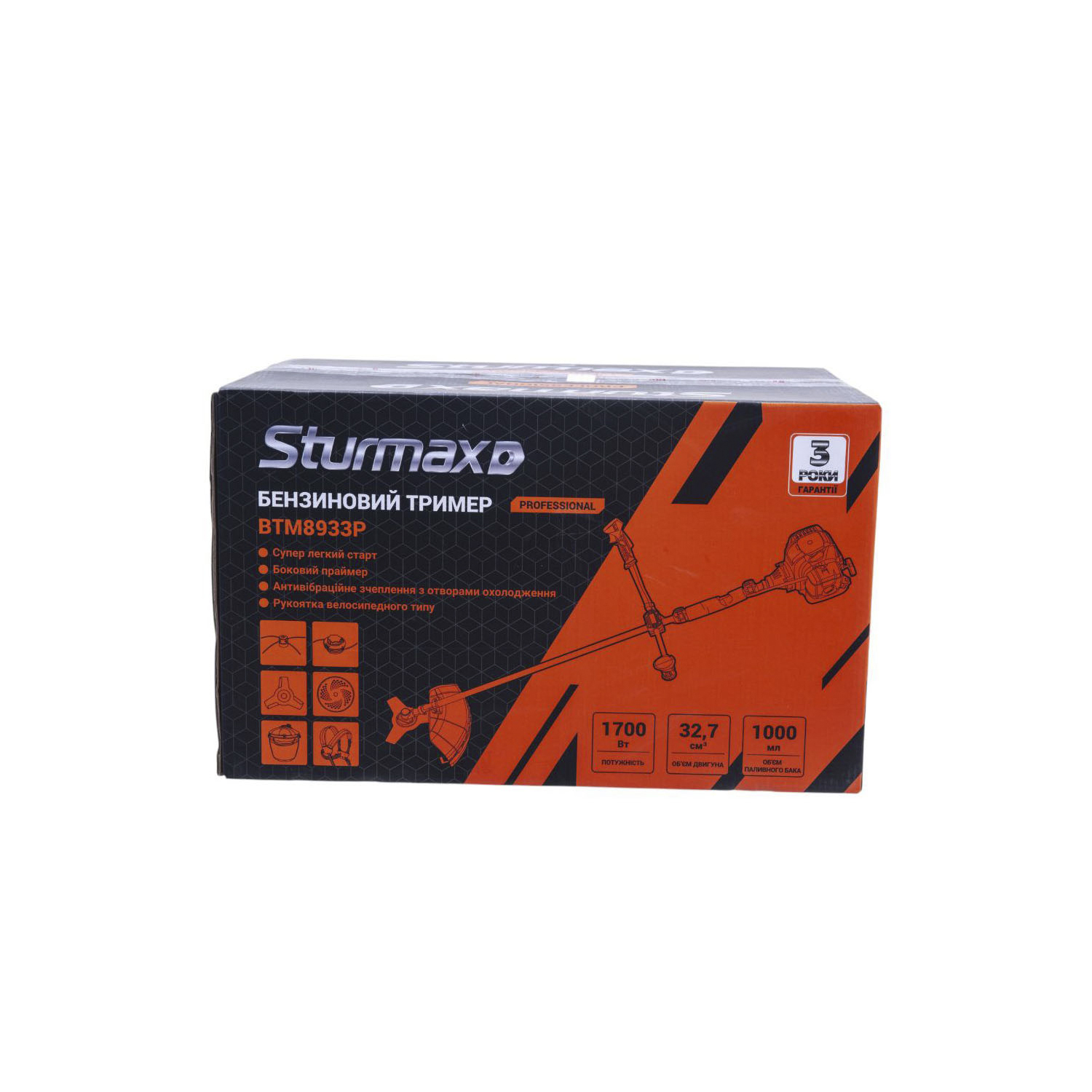 Sturmax BTM8933P_6 Sturmax BTM8933P Бензинова мотокоса 1700 Вт